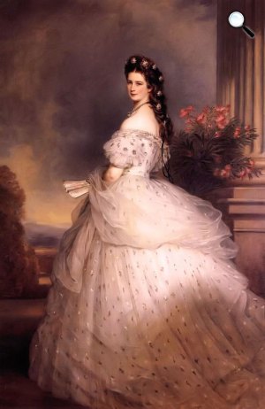 Franz Xaver Winterhalter: Erzsébet osztrák császárné és magyar királyné (Sisi), 1865 (Fotó: Wikipédia)