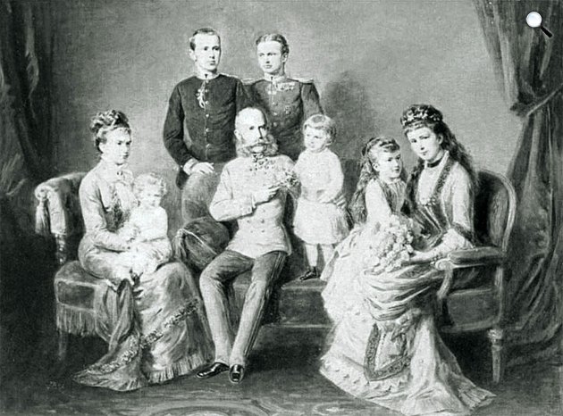 I. Ferenc József és Erzsébet (Sisi) királyné családja körében, c. 1880 (Fotó: Georg Decker / Wikimédia) 