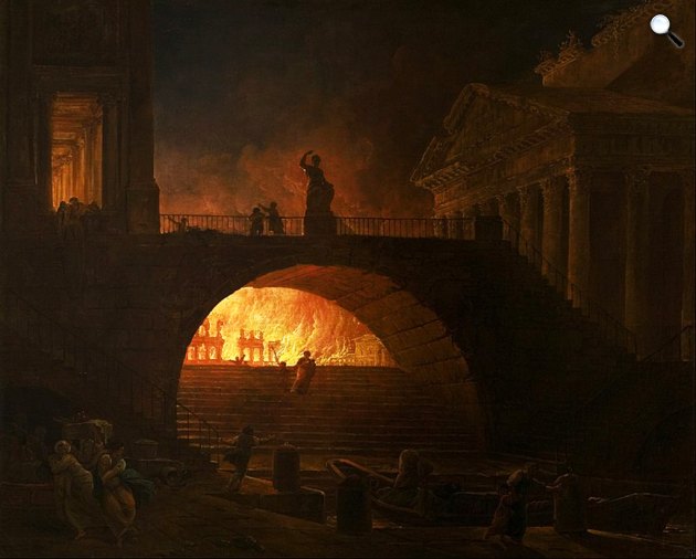 Hubert Robert: Az égő Róma, 1785 (Fotó: Wikiart)