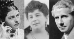 Czóbel Minka (1854-1947) költő, Orczy Emma bárónő (1865-1947), Hugh Lofting (1886-1947) író (Fotó: Wikipédia, OSZK)