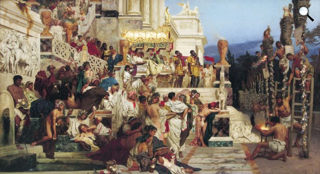 Henryk Siemiradzki: Nero fáklyái, 1876 (Fotó: PD-Art/Wikiart)