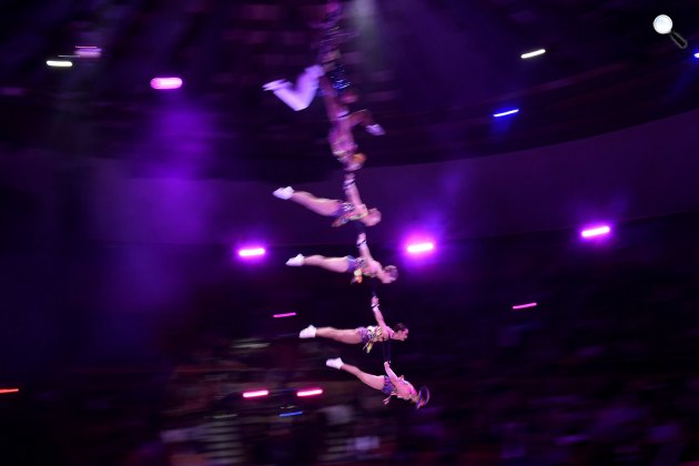 XII. Budapesti Nemzetközi Cirkuszfesztivál - Az orosz Gallea csoport artisták, 2018 (MTI Fotó: Kovács Tamás)