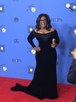 Oprah Winfrey Cecil B. DeMille életműdíjat vett át a 75. Golden Globe-gálán, 2018 (Fotó: Ana Maria Bahiana/Golden Globe Awards)