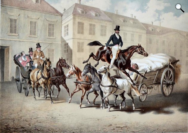 Sándor Móric gróf, az „ördöglovas” ugrása (Fotó: Andrássy Manó/OSZK)