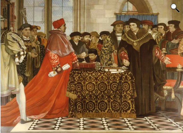 Wolsey lordkancellár konfrontálódik Thomas More-ral VIII. Henrik válása miatt (Fotó: Wikimédia)