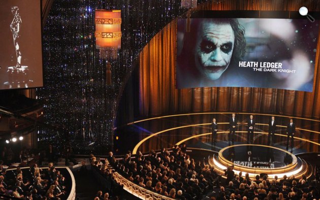 Heath Ledger posztumusz Oscar-díjat kapott a Batman - A sötét lovag című film mellékszerepéért, 2009 (Fotó: listal.com)