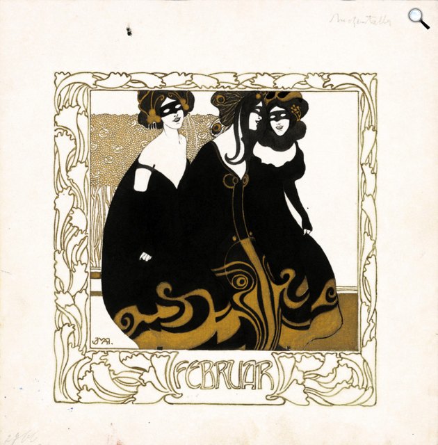 Josef Maria Auchentaller: Február, szecessziós poszter, 1901 (Fotó: Leopold Museum)