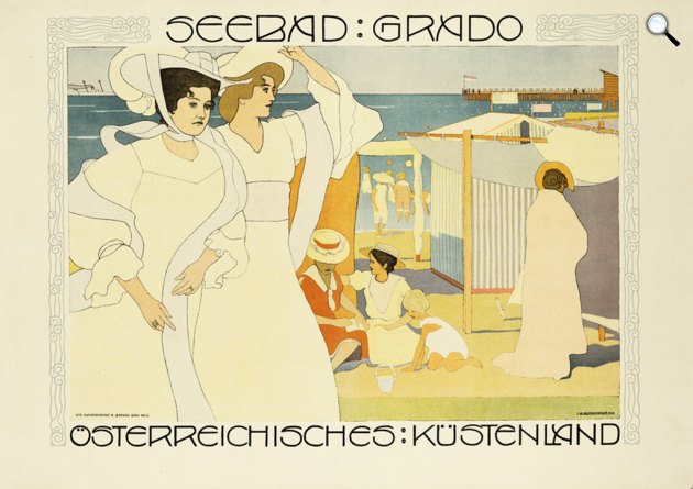 Josef Maria Auchentaller: Seebad Grado, poszter, 1906 (Fotó: Leopold Museum)