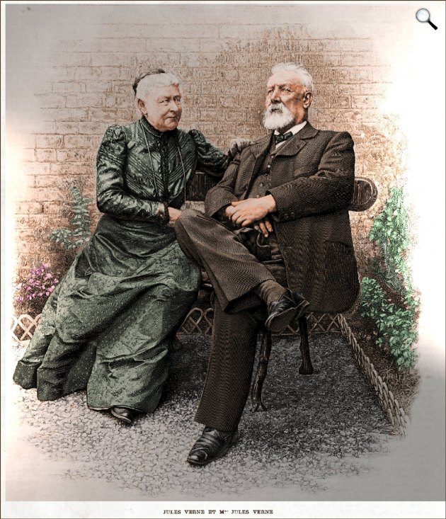 Jules Verne író és felesége, Mme Verne, ca.1900 (Fotó: Wikimédia