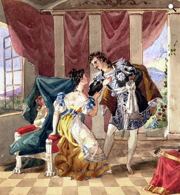 Wolfgang Amadeus Mozart remekműve, a Figaro házassága, 19. századi illusztrációban (Fotó: Wikipédia)