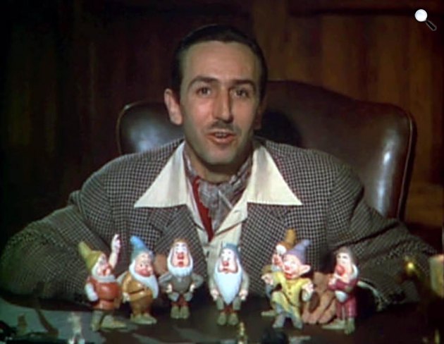 Walt Disney és Hófehérke és a hét törpe, 1937 (Fotó: Youtube/screenshot)