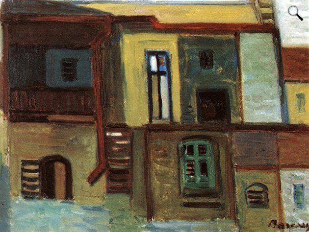 Barcsay Jenő: Házak, 1960 körül (Fotó: Deák gyűjtemény, Városi Képtár)