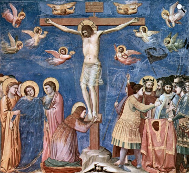 Giotto: Krisztus keresztre feszítése, 1310 (Fotó: Wikiart)