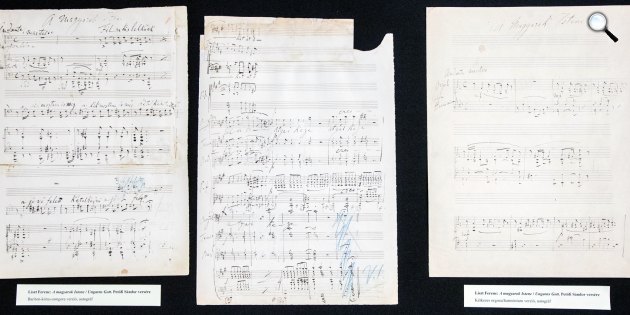 Liszt Ferenc eddig elveszettnek hitt kéziratai (Fotó: Zeneakadémia/Dimény András)