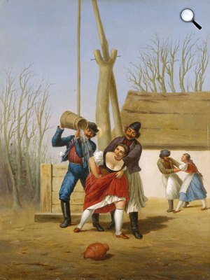 Markó András: Húsvéti locsolkodás, 1889 (Fotó: Wikimédia)