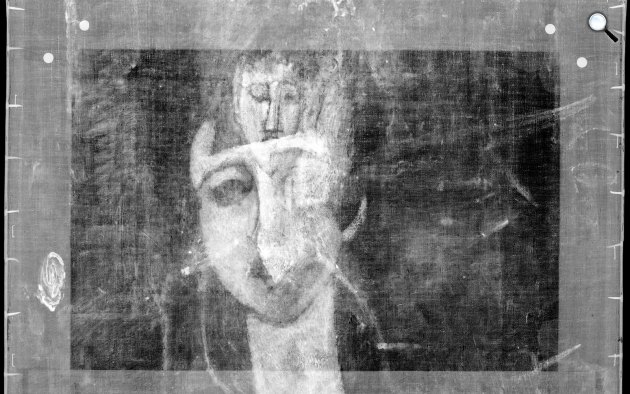 Amedeo Modigliani Egy lány portréja, 1917-es festménye alatt egy másik Modigliani-festmény van (Fotó: Tate Gallery/Facebook))