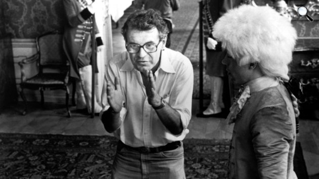 Amadeus forgatása - Milos Forman rendező és Tom Hulce színész, 1984 (Fotó: listal.com)