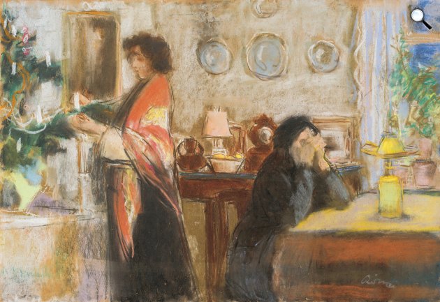 Rippl-Rónai József: Karácsonyfa díszítés, 1905 (Fotó: Virág Judit Galéria)