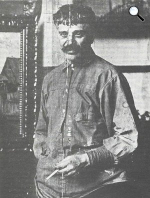 Hollósy Simon (1857-1918) festőművész,  a nagybányai művésztelep vezető mestere, 1910 körül (Fotó: OSZK)
