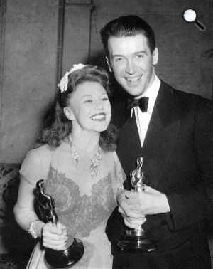 Ginger Rogers és James Stewart Oscar-díjas színészek, 1941 (Fotó: listal.com)