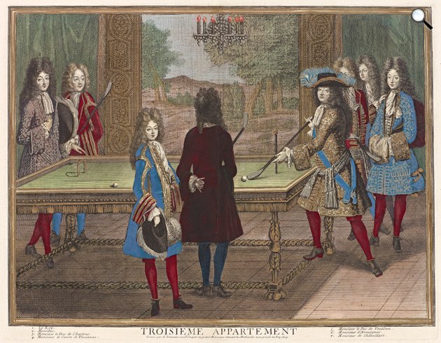 A királyi család biliárdozik, Versailles, 17. század (Fotó: Wikiart)