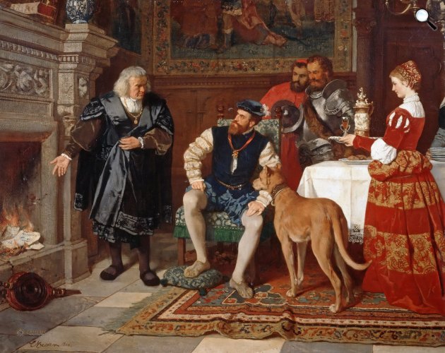 Carl Ludwig Friedrich Becker: Anton Fugger bankár látogatóban V. Károly német-római császárnál (Fotó: Wikimédia)