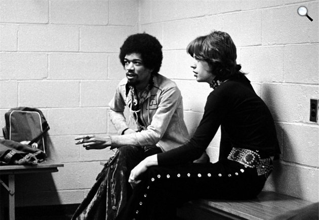 Jimi Hendrix és Mick Jagger, Madison Square Garden, New York, 1969 (Fotó: jimihendrix.com)