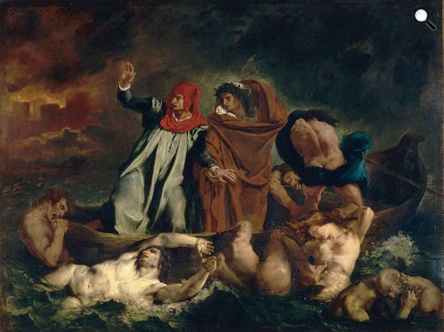 Eugéne Delacroix: Dante bárkája,1821 (Fotó: Wikiart)