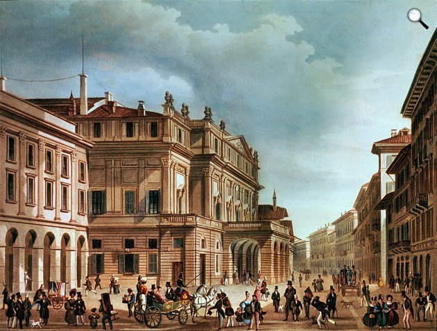 A milánói Scala képeslapon (Fotó: Wikimédia)