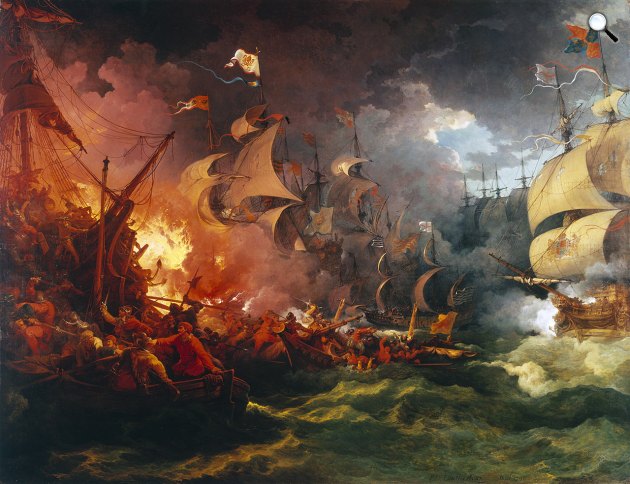 Philippe-Jacques de Loutherbourg: Az 1558 augusztusáig legyőzhetetlen spanyol Armada, 1796 (Fotó: Wikimédia)