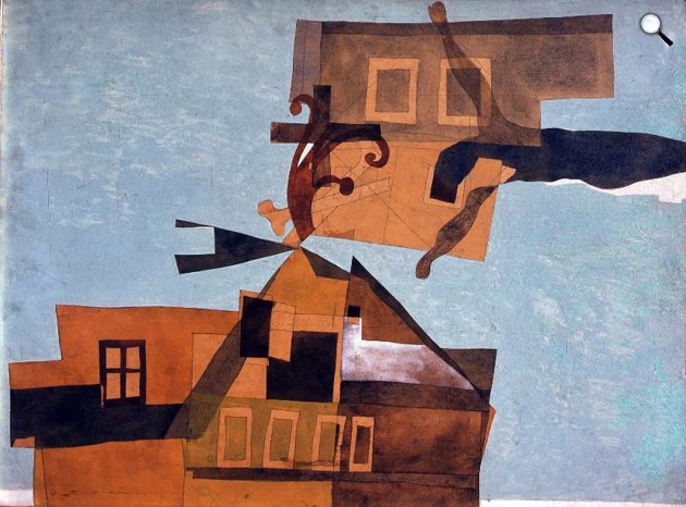 Szentendrei házak feszülettel, 1937 (Fotó: Ferenczy Múzeum, Szentendre)