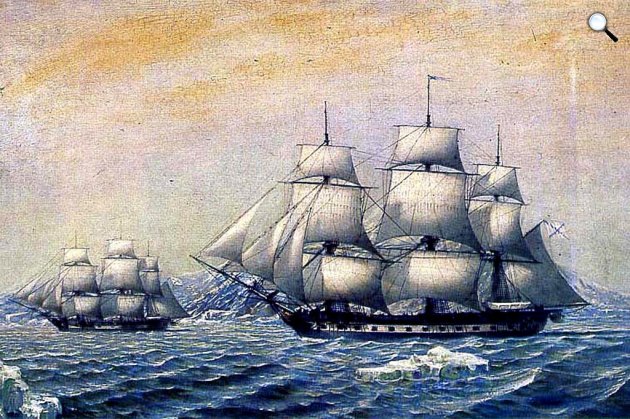 Fabian Gottlieb von Bellingshausen Vosztok korvettje, mellyel megközelítették az Antarktisz konnenst (Fotó: Wikimédia)