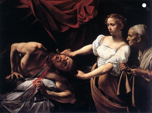 Caravaggio: Judit lefejezi Holofrenészt, 1598-99 (Fotó: caravaggio.org)