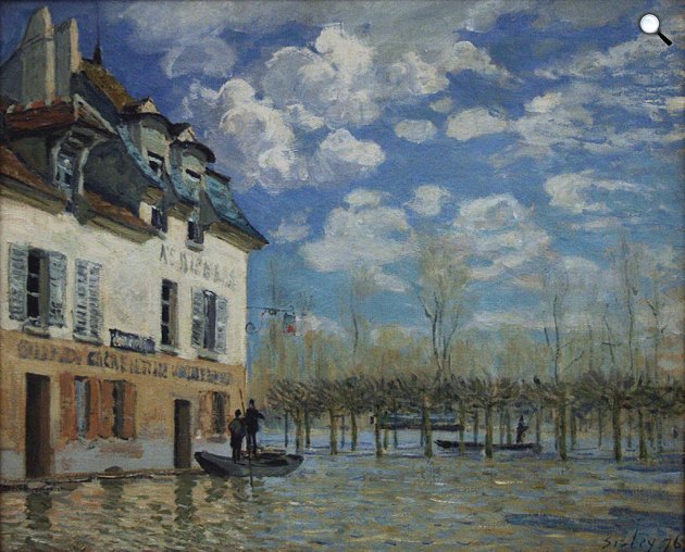 Alfred Sisely: A hajó az árvíz alatt, Port-Marly, 1867 (Fotó: Musee d'Orsay/Wikiart)