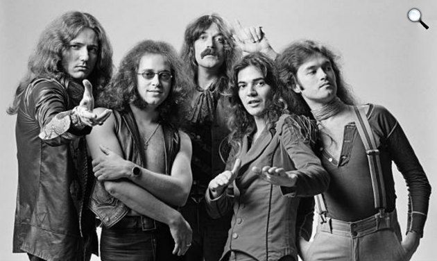 Deep Purple - David Coverdale, Ian Paice, Jon Lord, Tommy Bolin, Glenn Hughes, 1975 (Fotó: Deep Purple)
