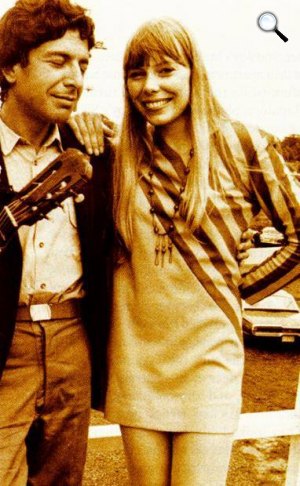 Leonard Cohen és Joni Mitchell zenészek, 1967 (Fotó: jonimitchell.com)