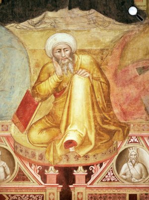Andrea di Bonaiuto: Averroës (Ibn Rusd) orvos, filozófus, 14. sz. (Fotó: Wikimédia)