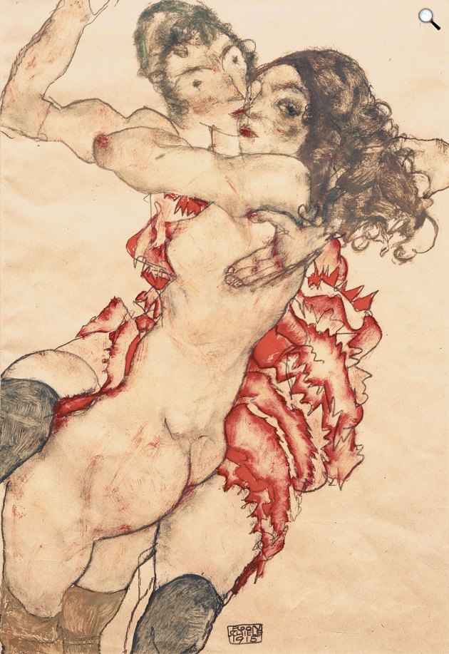 Egon Schiele: Ölelkező nők, 1915 (Fotó: Szépművészeti Múzeum, Budapest)