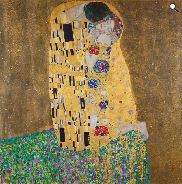 Gustav Klimt: A csók, 1908 (Fotó: Österreichische Galerie Belvedere)