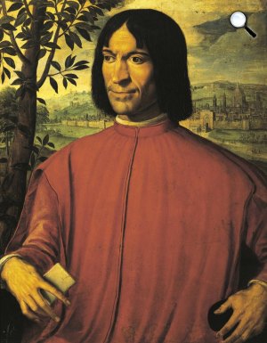 Girolamo Macchietti: Lorenzo de Medici portréja, 16. sz. részlet (Foó: Wikimédia)