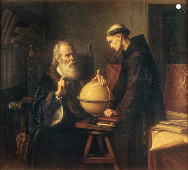 Félix Parra: Galileo Galilei bemutatja új csillagászati téziseit a Paduai Egyetemen (Fotó: Museo Nacional de Arte, Mexiko City)