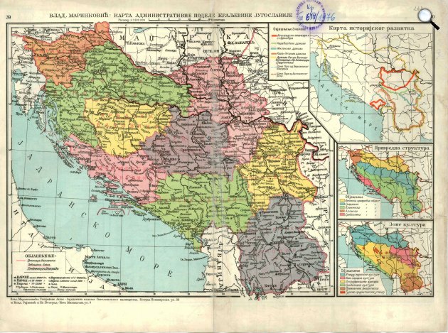 Jugoszláv Királyság térképe, 1929 (Fotó: Wikimédia)