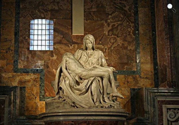 Michelangelo Buonarroti: Pietá, 1499, Szent Péter-bazilika (Fotó: Wikiart)