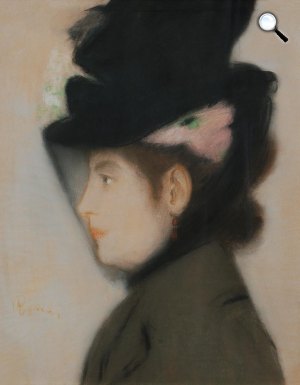 Rippl-Rónai József: Párizsi nő fátyolos kalapban (Nőfekete kalapban), 1890 körül, Antal-Lusztig gyűjtemény (Fotó: MaNDA)
