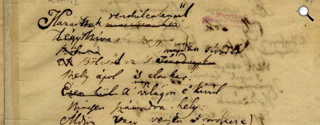 Kézirat - Vörösmarty Mihály: Szózat, 1837, részlet (Fotó: MTA)