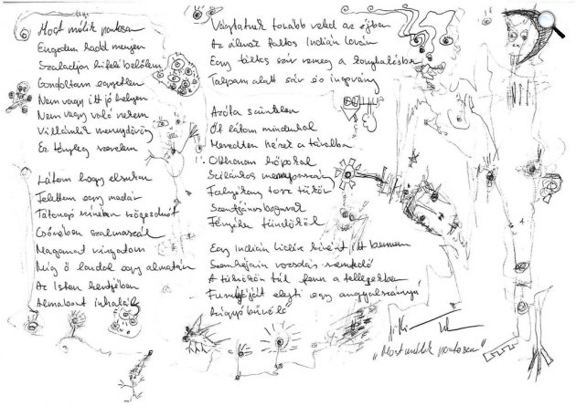 Kézirat - Magyar költők, szerzők, dalszerzők kézirata (Fotó: OSA Archívum)