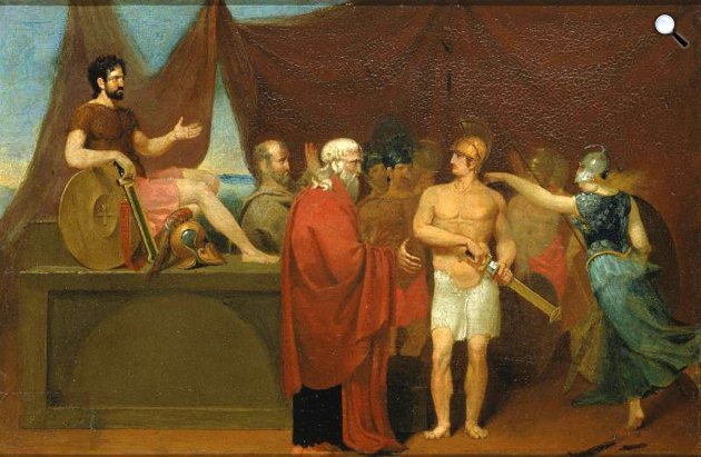 William Page: Akhilleusz és Agamemnón veszekedése, 1832 (Fotó: Smithsonian American Art Museum)