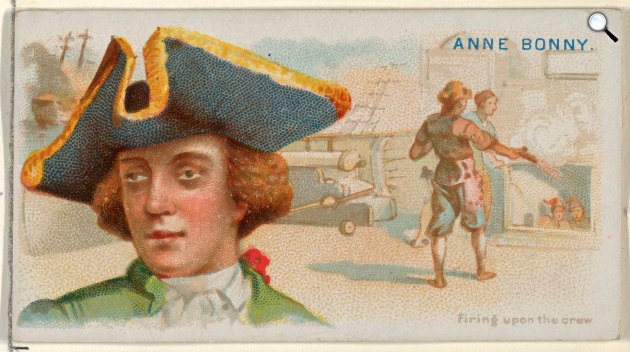 Anne Bonny (1697(?)-1782) az egyik leghíresebb női kalóz az Allen & Ginter cigaretta borítóján (Fotó: MET / Wikimédia) 