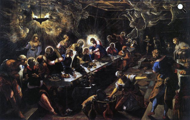 Jacopo Tintoretto - Az utolsó vacsora, 1452-54, San Giorgio Maggiore-bazilika (Fotó: Wikimédia)