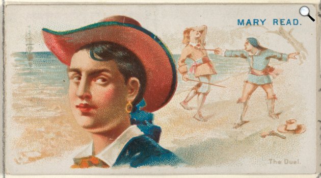 Mary Read (1685-1721) az egyik leghíresebb női kalóz az Allen & Ginter cigaretta borítóján (Fotó: MET / Wikimédia)